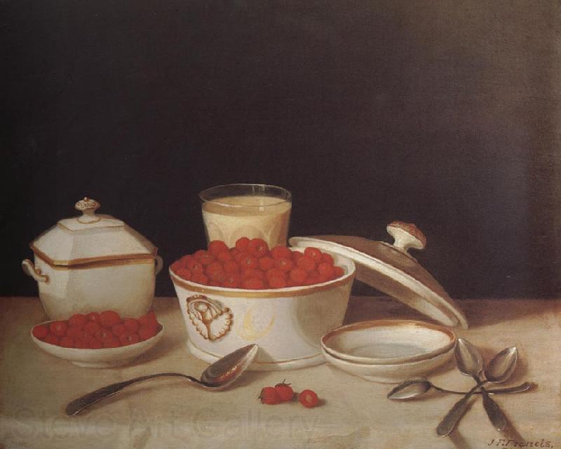 John F.Francis Strawberries,Cream,and Sugar Spain oil painting art